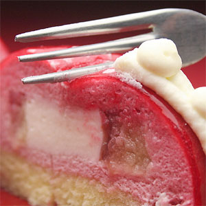 ケーキのスポンジ部分のアップの写真